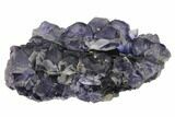 Purple Cuboctahedral Fluorite Crystals on Quartz - China #161832-1